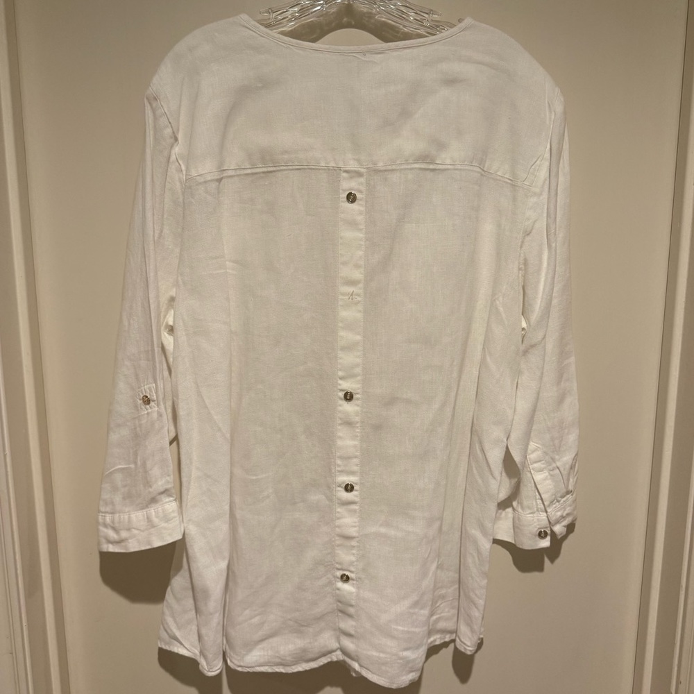Vtg JM Collection Linen Top - Picture 10 of 16